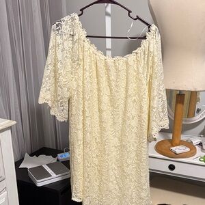 Umgee Cream Lace Detail Dress